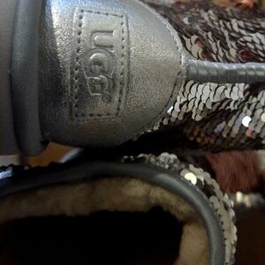 UGG Glittering Silver and Brown Sequin Boots